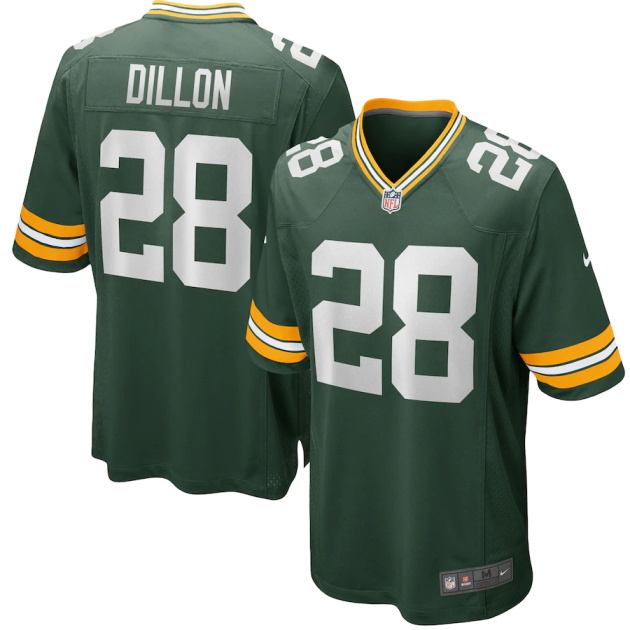 mens nike aj dillon green green bay packers team game jersey